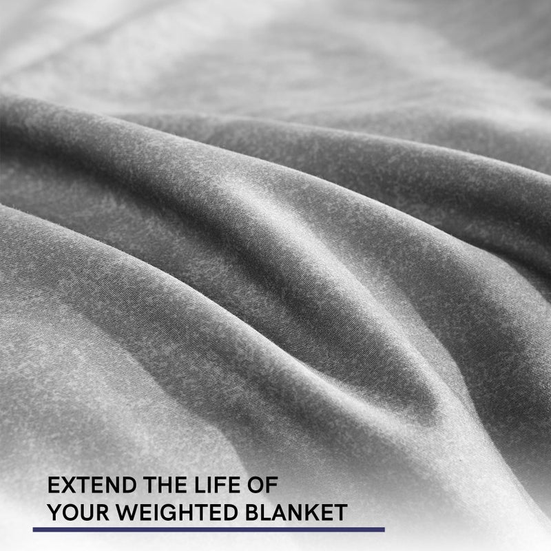YnM Exclusive Cooling Duvet Cover for Weighted Blankets with 16 Strings (Gradient Dark Grey, 48"x 72") - Image 4